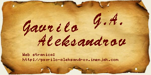 Gavrilo Aleksandrov vizit kartica